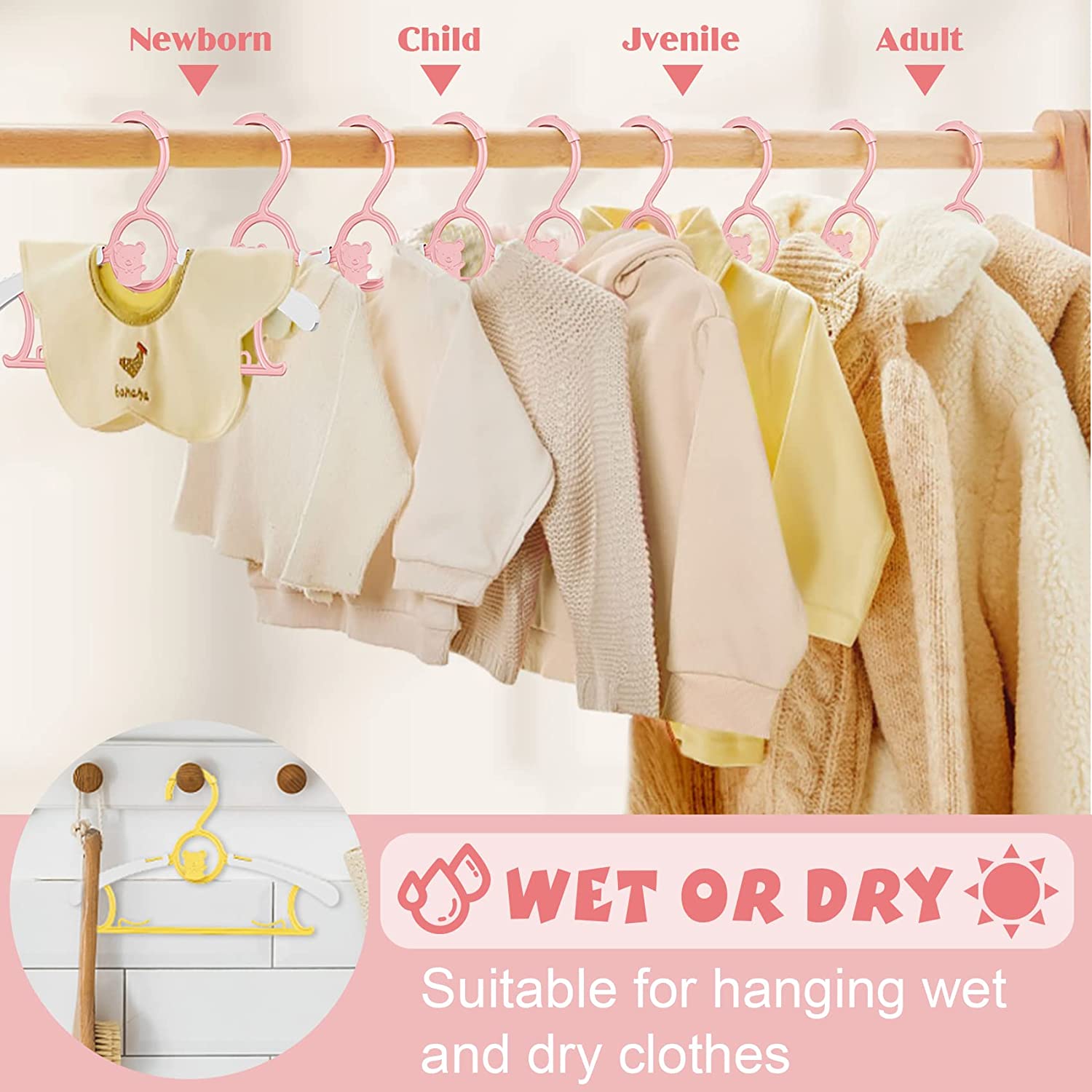 UNTIOR 미끄럼 방지 아기 옷 걸이 조절 가능한 보 - Baby Clothing Hanging Rack 리뷰 및 가격